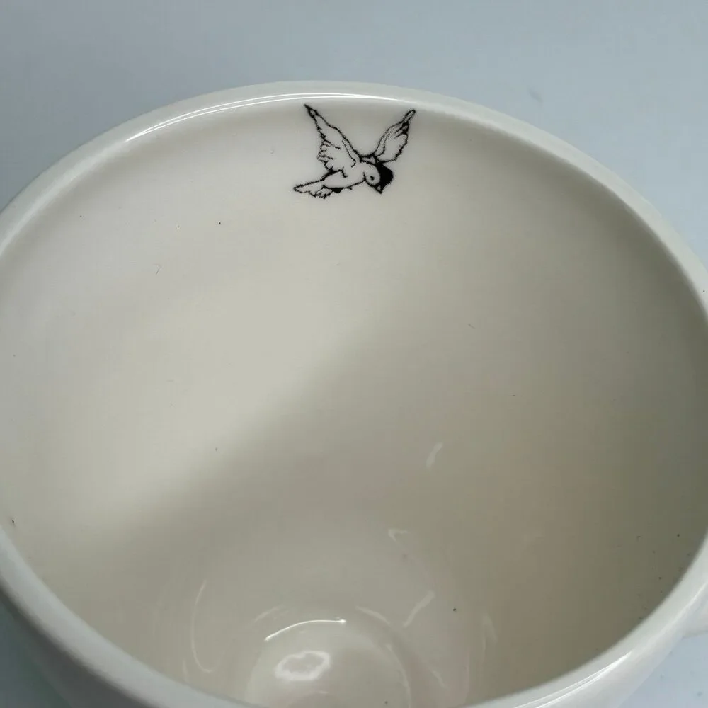 Barnyard Toile Rabbit Footed Coffee Mug Cup Andrea by Sadek Trostli Retired